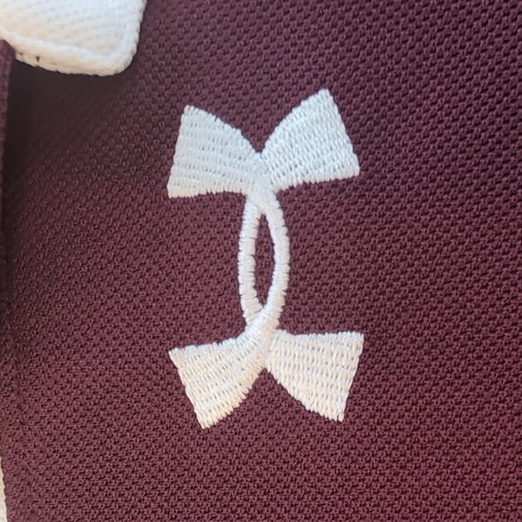 Unisex XL Maroon And White Under armour Semi-fitted Polo - Picture 4 of 6